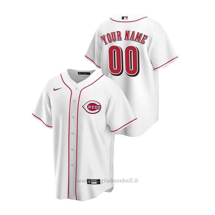 Maglia Baseball Uomo Cincinnati Reds Personalizzate Replica Primera Bianco